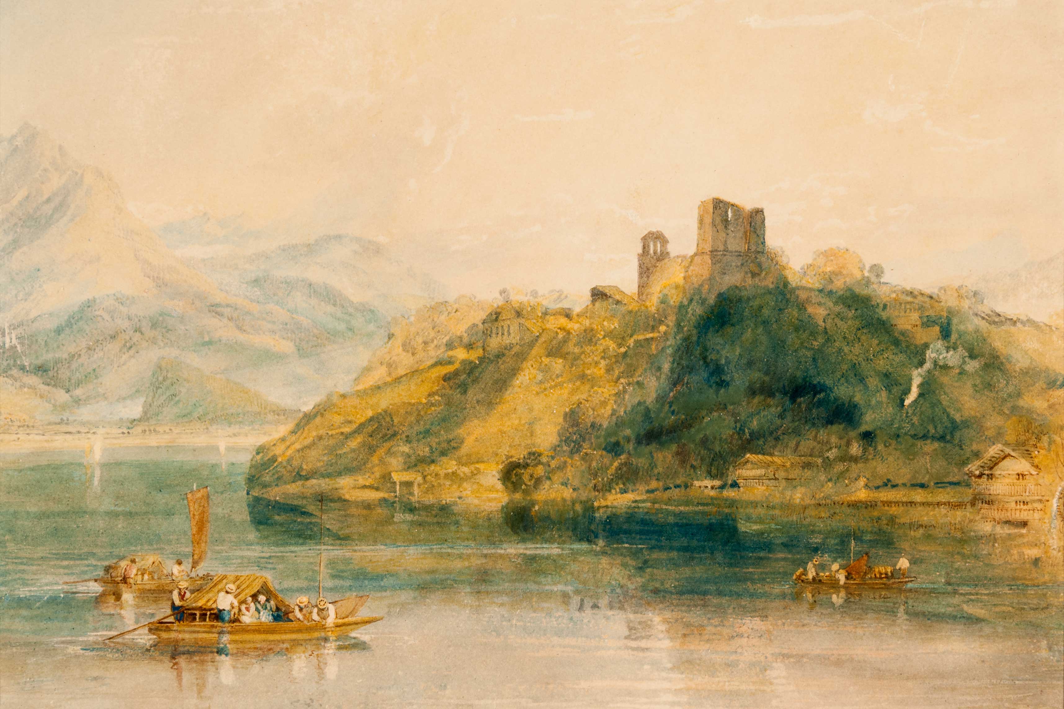 Joseph William Mallord Turner (English, 1775–1881), Château de Rinkenberg, on the Lac de Brienz, Switzerland, 1809, watercolor on paper. Bequest of Mr. and Mrs. Charles Phelps Taft, 1931.388