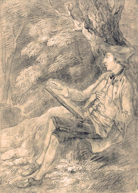 Thomas Gainsborough, Self Portrait, about 1755, graphite on two sheets of paper. British Museum of London, 1988,0305.59 ©The Trustees of the British Museum